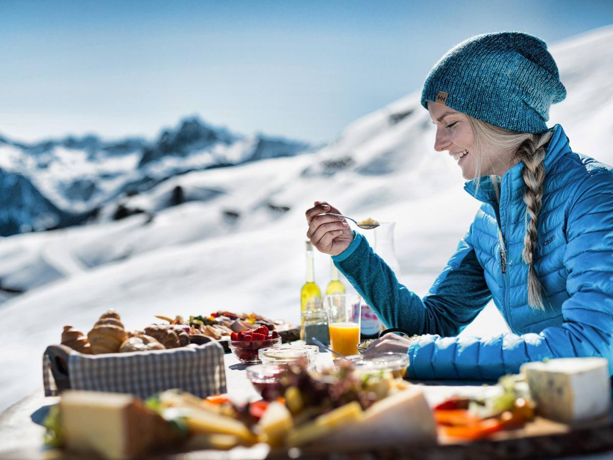 Bergfrühstück im Silvretta Montafon Skigebiet